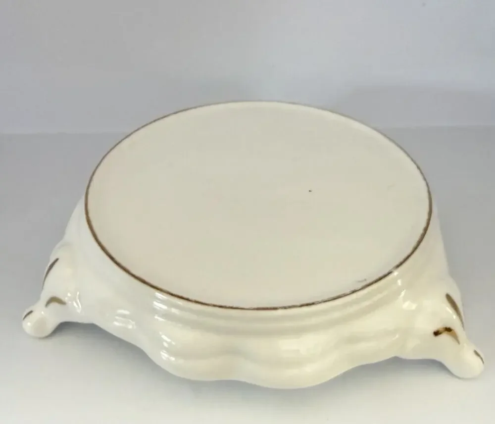 Vintage Royal Staffordshire Gold Accents & White Teapot Trivet Stand 4.25”